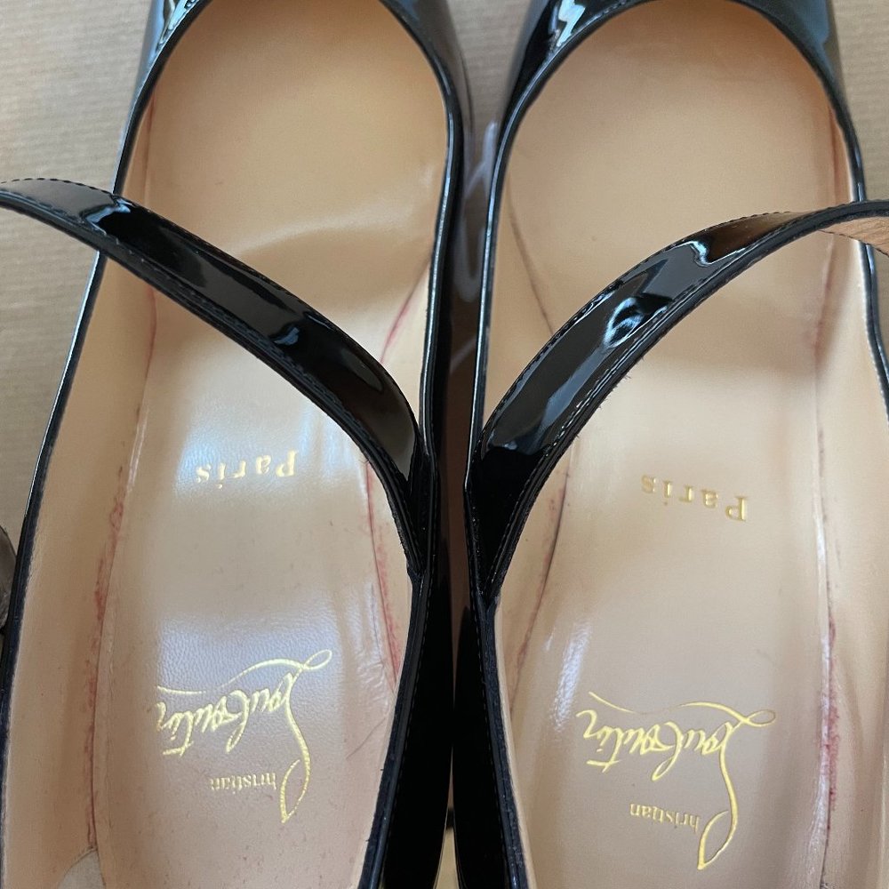Christian Louboutin Bibaba 85 Patent Leather Pumps 37 1/2